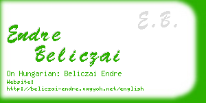 endre beliczai business card